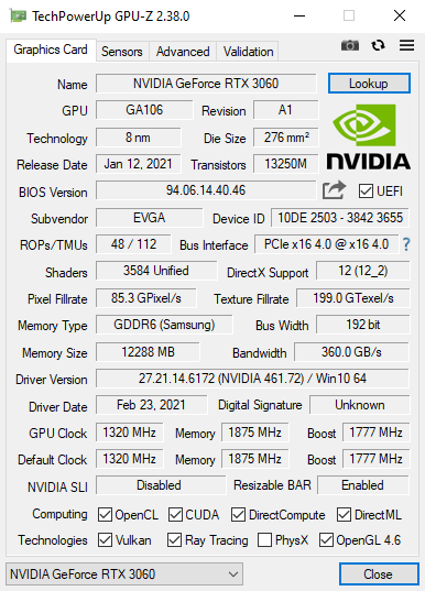 GPU-Z Örnek ekran görüntüsü